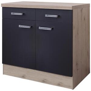 FlexWell Kuhinjska Spodnja Omarica Milano, Antracit, Hrast, Š. 80