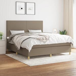 VidaXL Box spring postelja z vzmetnico taupe 180x200 cm blago