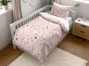 Posteljnina iz krepa za posteljico Renforcé LOVITA roza Dimenzije posteljnine: 45 x 65 cm | 90 x 140 cm