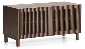 Temno rjava omarica za čevlje v jesenovem dekorju 98x50x43 cm Beyla – Kave Home