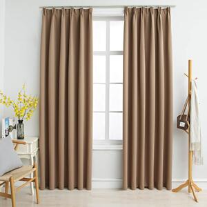 VidaXL Zatemnitvene zavese z obešali 2 kosa taupe 140x245 cm