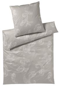 POSTELJNINA PAISLEY 140/200 cm mako saten rjavosiva