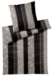 POSTELJNINA PAISLEY STRIPES 200/200 cm mako saten črna