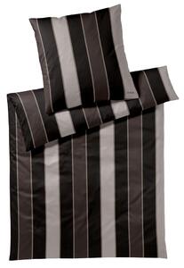 POSTELJNINA STRIPES 140/200 cm mako saten črna