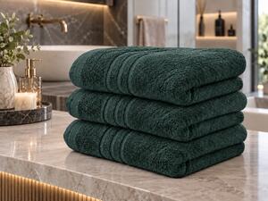Kopalna brisača Comfort 70 x 140 cm temno zelena, 100% bombaž