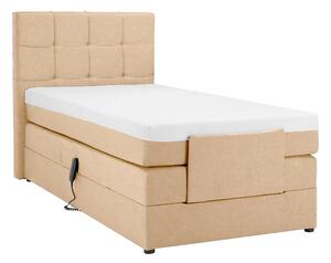 BOXSPRING POSTELJA 120 cm x 200 cm , tekstil, leseni material bež
