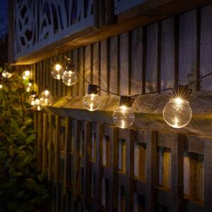 SMART GARDEN LED-sončna svetlobna veriga GloBulb, 20-žarilna, IP44, Prozorna, Plastika, Zunanji globus