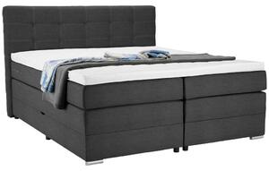 BOXSPRING POSTELJA 160 cm x 200 cm , tekstil temno siva