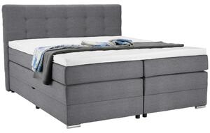 BOXSPRING POSTELJA 160 cm x 200 cm , tekstil svetlo siva