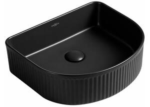 Mexen Grovo rebrast pultni umivalnik 40 x 35 cm, črna mat - 22304085