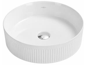 Mexen Grovo rebrasto umivalno korito 35 x 35 cm, belo - 22303500