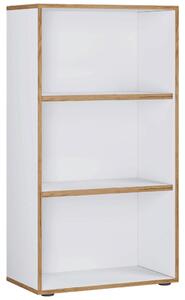 PISARNIŠKI REGAL 60/110/33 cm bela, medeni hrast