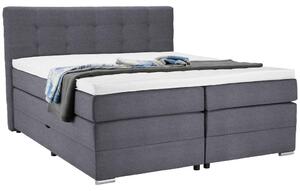 BOXSPRING POSTELJA 180 cm x 200 cm , tekstil modrosiva