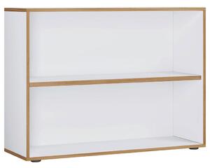 PISARNIŠKI REGAL 100/74/33 cm bela, medeni hrast