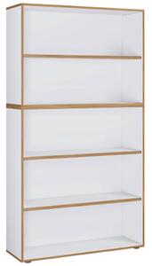 PISARNIŠKI REGAL 100/183/33 cm bela, medeni hrast