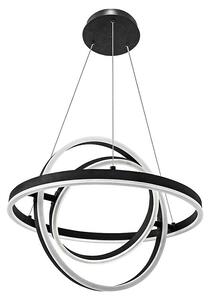 Lavida Ring LED viseča okrogla svetilka Ring (55 W, Ø x V: 50 x 120 cm, Črne barve, Večbarvno)