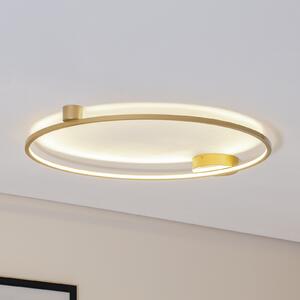 Milagro Lighting LED stropna svetilka Saturno, zlata, Ø 80 cm, kovina, 4.000 K, Zlata / medeninasta, Dnevna soba / jedilnica, Aluminij, Sodobni