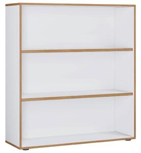 PISARNIŠKI REGAL 100/110/33 cm bela, medeni hrast