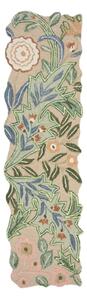 Zelen ročno tkan volnen tekač 60x230 cm Bryony Shaped Floral – Flair Rugs