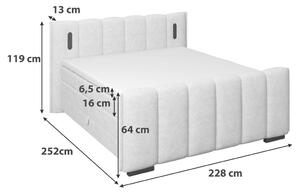 Luca Bessoni Postelja Boxspring Elysia, Bež, 200x220