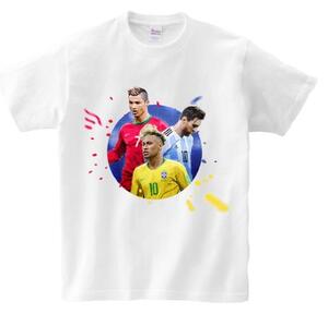 JAKS Otroška majica Neymar Messi Ronaldo bela Veľkosť trička: 2XS