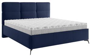 OBLAZINJENA POSTELJA 180 cm x 200 cm , tekstil temno modra