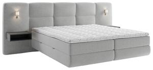 BOXSPRING POSTELJA 180 cm x 200 cm , tekstil sivobež