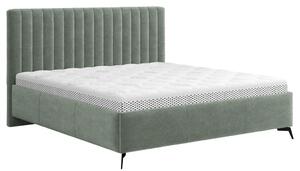 OBLAZINJENA POSTELJA 160 cm x 200 cm , tekstil siva