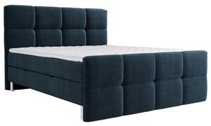 POSTELJA Z VZMETNICO 160 cm x 200 cm , tekstil modra, temno modra