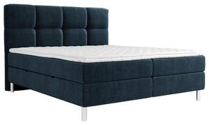 POSTELJA Z VZMETNICO 160 cm x 200 cm , tekstil temno modra