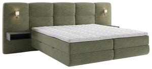 BOXSPRING POSTELJA 140 cm x 200 cm , tekstil zelena