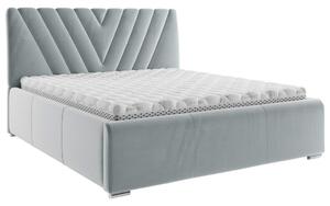 OBLAZINJENA POSTELJA 160 cm x 200 cm , tekstil modrosiva