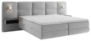 BOXSPRING POSTELJA 140 cm x 200 cm , tekstil siva