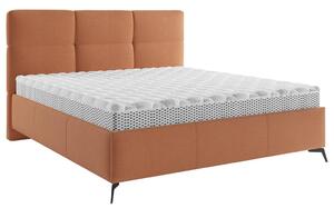OBLAZINJENA POSTELJA 180 cm x 200 cm , tekstil opečnato rjava