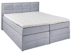 BOXSPRING POSTELJA 200 cm x 200 cm , tekstil svetlo siva