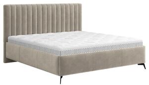 OBLAZINJENA POSTELJA 140 cm x 200 cm , tekstil krem barve