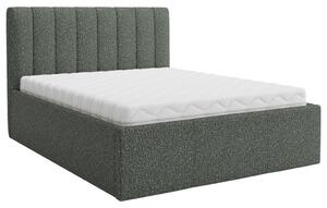 OBLAZINJENA POSTELJA 180 cm x 200 cm , tekstil temno zelena