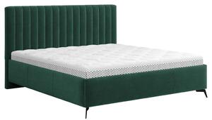 OBLAZINJENA POSTELJA 140 cm x 200 cm , tekstil gozdno zelena