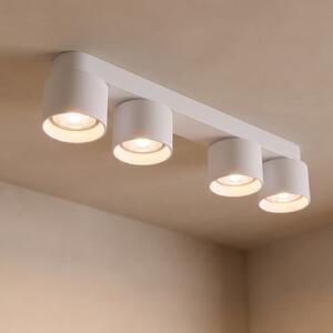 Nordlux Downlight Pitcher, bela/srebrna, 4-žarilna, kovina, GU10, zatemnjen, Bela, Dnevna soba / jedilnica, Kovina, Sodobni