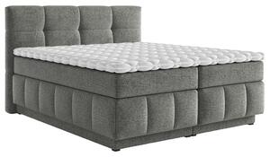 BOXSPRING POSTELJA 140 cm x 200 cm , tekstil temno siva