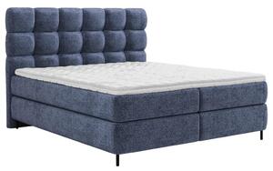 BOXSPRING POSTELJA 180 cm x 200 cm , tekstil temno modra