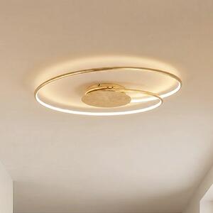Lindby LED stropna svetilka Joline, Ø 74 cm, zlata barva, kovina, Zlata / medeninasta, Dnevna soba / jedilnica, Kovina, Sodobni