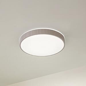 Lindby LED stropna svetilka Zylo, siva, Ø49 cm, CCT z možnostjo zatemnitve, zatemnjen, Bež, Dnevna soba / jedilnica, Plastika