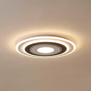 Lindby LED stropna svetilka Rebeka, okrogla, Ø 70 cm, CCT, z možnostjo, zatemnjen, Bela, Dnevna soba / jedilnica, Plastika, Sodobni