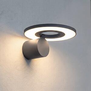 Arcchio LED zunanja stenska svetilka Tovio, antracit, vrtljiva, Siva, Aluminij, Sodobni