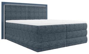 BOXSPRING POSTELJA 180 cm x 200 cm , tekstil temno modra