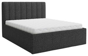 OBLAZINJENA POSTELJA 140 cm x 200 cm , tekstil antracit