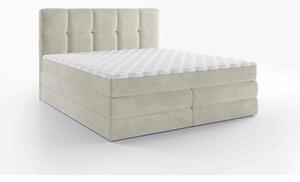 BOXSPRING POSTELJA 140 cm x 200 cm , tekstil krem barve