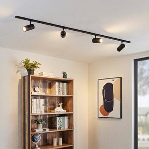 Lindby sistem tirnic Linaro Ø7 cm, 4-kraki, LED, črn, CCT, zatemnjen, Črna, Študija / pisarna, Kovina, Sodobni