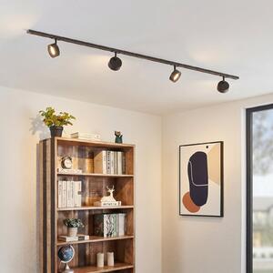 Lindby sistem tirnic Linaro, premer 9,5 cm, 4-krilna, LED, črna, Črna, Študija / pisarna, Kovina, Sodobni